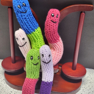🪱 Wiggles the Bendy Knit Worm | Handmade Sensory Fidget Toy