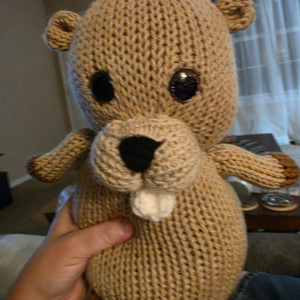 Benny the Beaver – Handmade Knitted Beaver Plush Toy